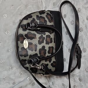 Coach NWOT Mini Cora Ocelot Leopard Satchel (msrp $279)
